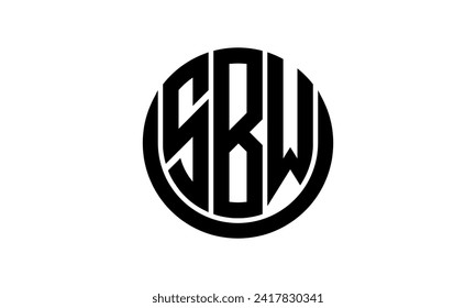 SBW initial letter geometric creative circle shape icon logo design vector. monogram, lettermark, circle, calligraphy, symbol, emblem, elegant, abstract, wordmark, sign, art, typography, icon, shape