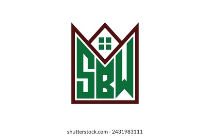 SBW initial letter real estate builders logo design vector. construction, housing, home marker, property, building, apartment, flat, compartment, business, corporate, house rent, rental, commercial