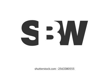 SBW logo design. Initial letter S B W bold font style for tech startups, consulting, corporate branding. Creative company name, headlines typography identity, trendy logotype. Vector illustration.