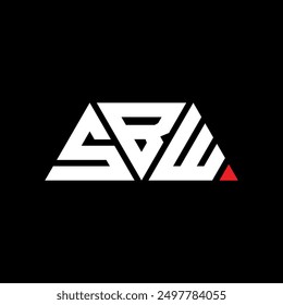 Diseño del logotipo de la letra del triángulo de SBW con la forma del triángulo. Monograma del diseño del logotipo del triángulo de SBW. PLANTILLA del logotipo del Vector del triángulo de SBW con color rojo. Logotipo triangular de SBW Diseño simple, elegante y lujoso.