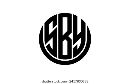 SBY initial letter geometric creative circle shape icon logo design vector. monogram, lettermark, circle, calligraphy, symbol, emblem, elegant, abstract, wordmark, sign, art, typography, icon, shape