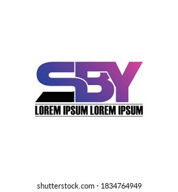 SBY letter monogram logo design vector
