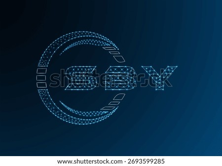 SBY low poly letter logo vector design. SBY lower poly logo design. Low poly logo.