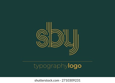 SBY modern geometric typography logo. Modern and stylish composition featuring a monochromatic typography logo illustration designed with intricate lines.