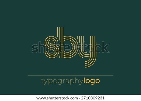 SBY modern geometric typography logo. Modern and stylish composition featuring a monochromatic typography logo illustration designed with intricate lines.
