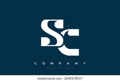 SC Abstract Geometric Logo Design. Modern and elegant logo design with simplistic typography elements, showcasing branding excellence.