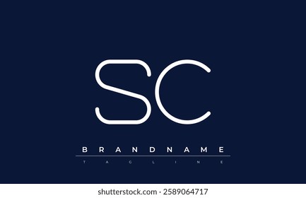 SC Abstract letter logo. This logo icon incorporate with abstract shape in the creative way