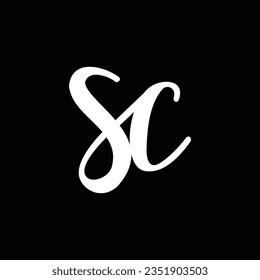 SC beautiful Initial handwriting logo template
