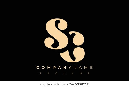 SC Creative Abstract Typography Logo Design. Elegant logo combining bold typography and creative shapes, ideal for branding and identity solutions.