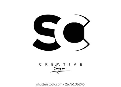 SC Creative Minimalist Negative Space Latter Logo con monograma moderno para marca y logotipo de marca comercial con letras iniciales Diseño de logotipo para marca.