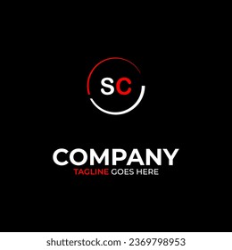 Plantilla de diseño de logotipo para letras modernas creativas de SC