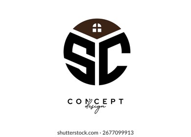 SC Creative Real Estate Monogram Logo Concept Design in Circle Shape