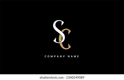 Monograma del logotipo de las letras abstractas SC, CS