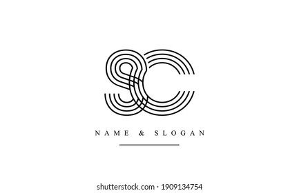 SC CS abstract vector logo monogram template