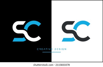 SC or CS Alphabet Letters Abstract Icon Logo	
