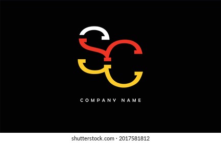 SC, CS Alphabets Letters Logo Monogram