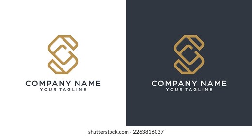 SC or CS initial letter logo design monogram