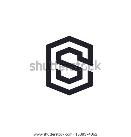 SC or CS letter logo design vector template.