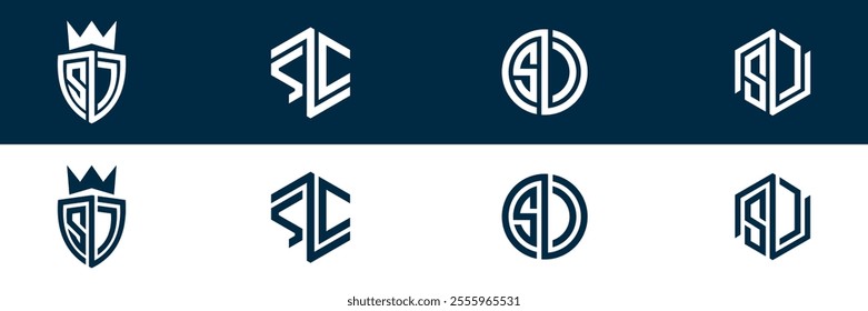 SC CS letter logo set design