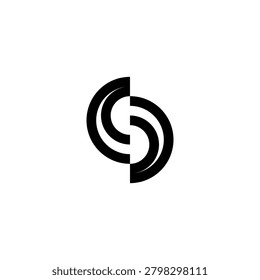 The SC or CS Monogram Logo features a sharp, angular design. This modern style is perfect for tech firms, software development, or engineering companies seeking a precise and futuristic image.