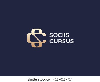 SC or CS. Monogram of Two letters S&C or C&S. Luxury, simple, minimal and elegant SC, CS logo design. Vector illustration template.