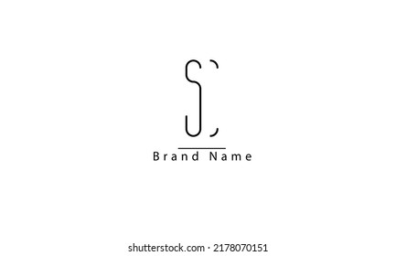 SC CS S C abstract vector logo monogram template