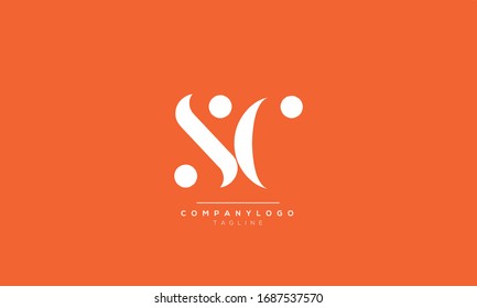 SC CS S C Letter Logo Alphabet Design Template Vector