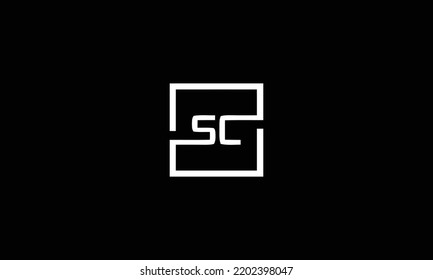 SC CS S C Letter Logo Alphabet Design Template Vector