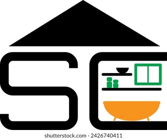 Vector de diseño de logotipo interior SC