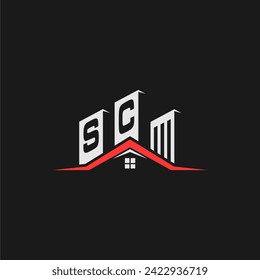 Vector de diseño del logotipo del hogar de construcción inicial SC