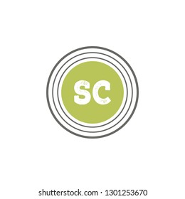 SC Initial Handwriting logo template vector