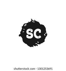 SC Initial Handwriting logo template vector