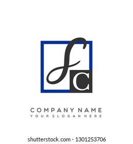SC Initial Handwriting logo template vector