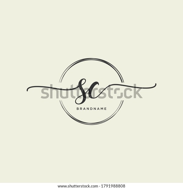 Sc Initial Handwriting Logo Vector Stock Vector (Royalty Free ...