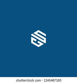 sc initial hexagon icon logo template