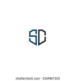 sc initial hexagon logo templet modern