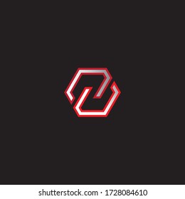 sc initial hexagon. logo hexagon vector line