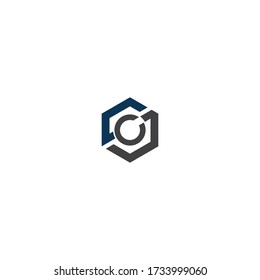 sc initial hexagon. logo hexagon vector