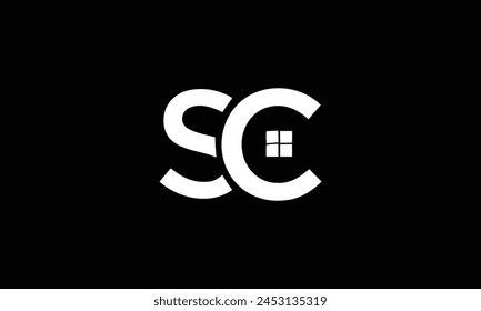 SC initial home or real estate logo vector design