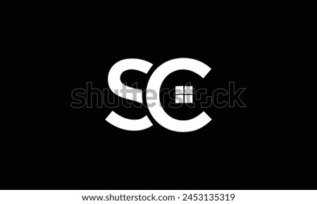 SC initial home or real estate logo vector design