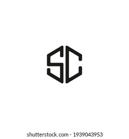 SC initial icon design vector