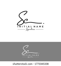 SC Initial letter handwriting and signature logo.