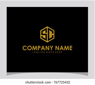 SC initial letter logo design