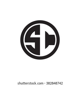 SC initial letters circle monogram logo