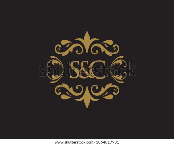 Sc Initial Logo Ornament Ampersand Monogram Stock Vector (Royalty Free