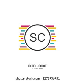 SC Initial logo template vector