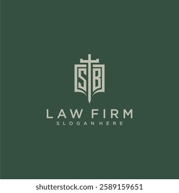 SC initial monogram for law firm with sword and shield logo image