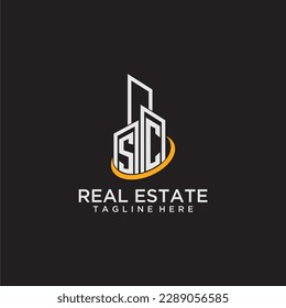 SC Erstmaliges Monographie-Logo für Immobilien mit Baustil