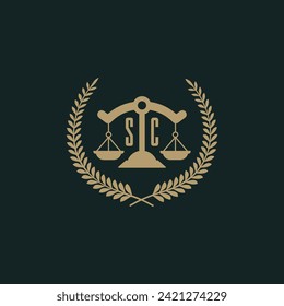 SC initials for law firm logo icon design vector image