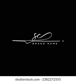 SC letter beauty handwriting vector logo. 